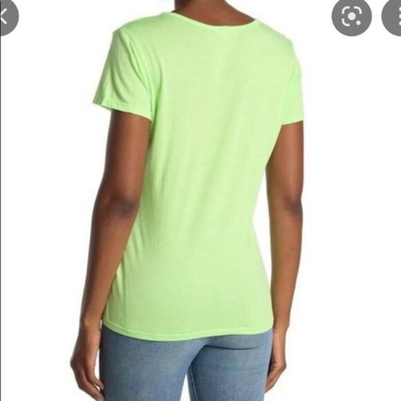 Sundry Pop Lime Scoop Neck T-Shirt - Picture 2 of 8